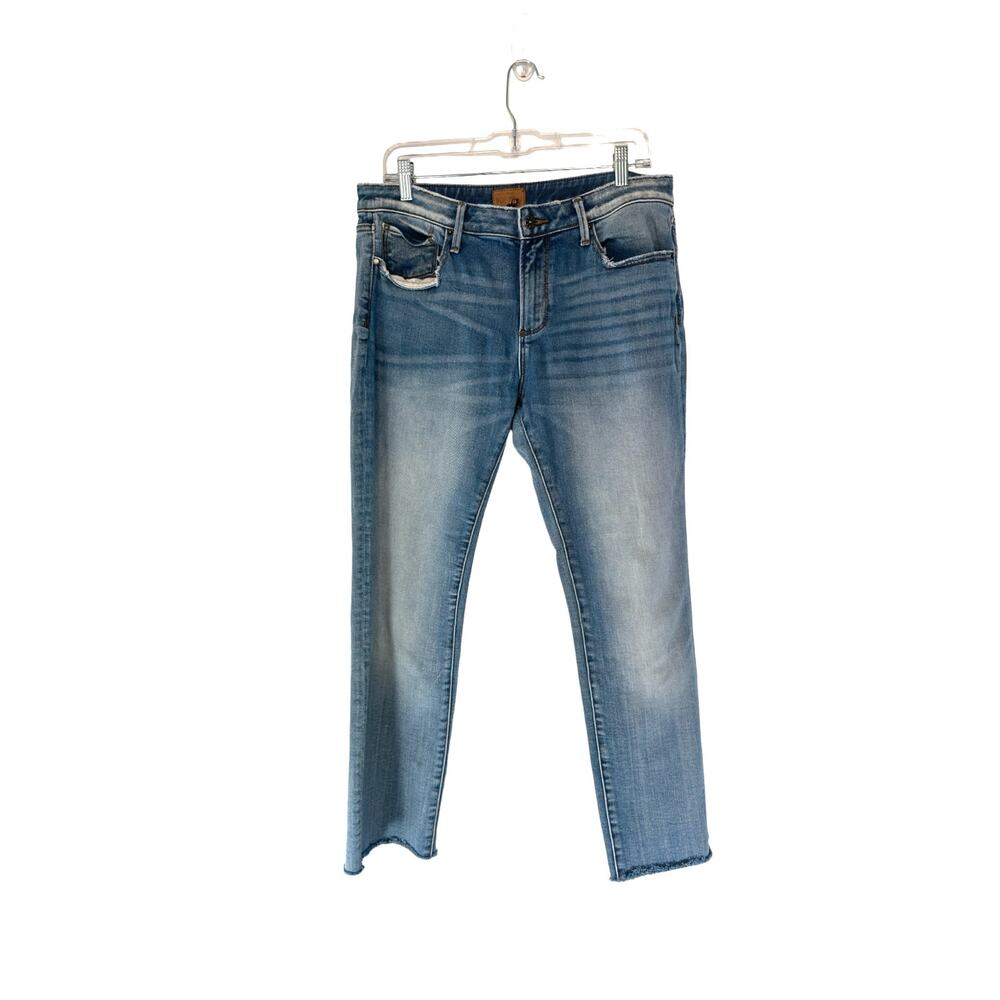 Driftwood Light Wash Audrey Raw Hem Cropped Straight‎ Leg Jeans Size 27